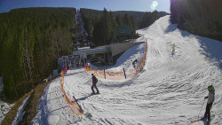 Modrá sjezdovka - dojezd k lanové dráze