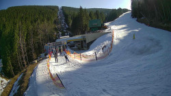 Modrá sjezdovka - dojezd k lanové dráze