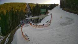 Modrá sjezdovka - dojezd k lanové dráze