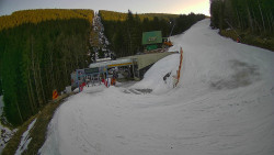 Modrá sjezdovka - dojezd k lanové dráze