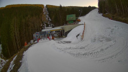 Modrá sjezdovka - dojezd k lanové dráze