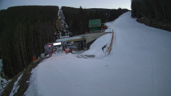 Modrá sjezdovka - dojezd k lanové dráze