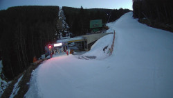 Modrá sjezdovka - dojezd k lanové dráze