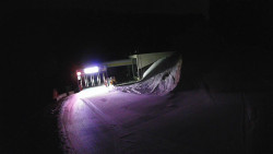 Modrá sjezdovka - dojezd k lanové dráze