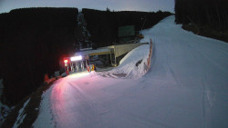 Modrá sjezdovka - dojezd k lanové dráze