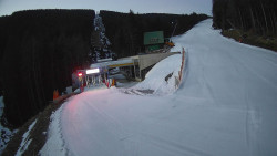 Modrá sjezdovka - dojezd k lanové dráze