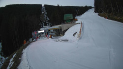 Modrá sjezdovka - dojezd k lanové dráze