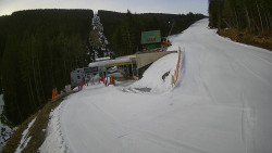 Modrá sjezdovka - dojezd k lanové dráze