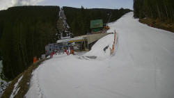 Modrá sjezdovka - dojezd k lanové dráze