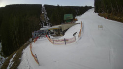 Modrá sjezdovka - dojezd k lanové dráze