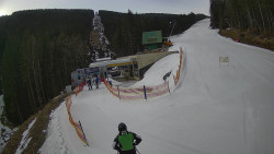 Modrá sjezdovka - dojezd k lanové dráze