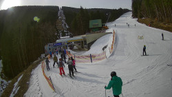 Modrá sjezdovka - dojezd k lanové dráze