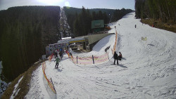 Modrá sjezdovka - dojezd k lanové dráze