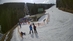 Modrá sjezdovka - dojezd k lanové dráze