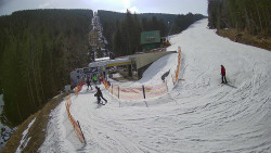 Modrá sjezdovka - dojezd k lanové dráze