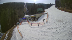 Modrá sjezdovka - dojezd k lanové dráze