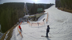 Modrá sjezdovka - dojezd k lanové dráze