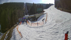 Modrá sjezdovka - dojezd k lanové dráze