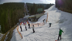 Modrá sjezdovka - dojezd k lanové dráze