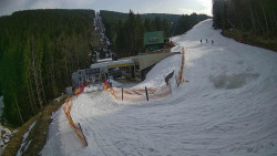 Modrá sjezdovka - dojezd k lanové dráze