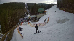 Modrá sjezdovka - dojezd k lanové dráze