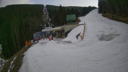 Modrá sjezdovka - dojezd k lanové dráze