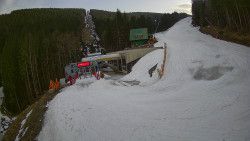 Modrá sjezdovka - dojezd k lanové dráze