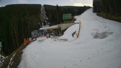 Modrá sjezdovka - dojezd k lanové dráze