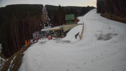 Modrá sjezdovka - dojezd k lanové dráze