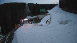 Modrá sjezdovka - dojezd k lanové dráze