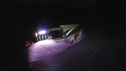 Modrá sjezdovka - dojezd k lanové dráze