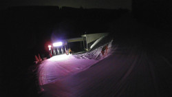 Modrá sjezdovka - dojezd k lanové dráze