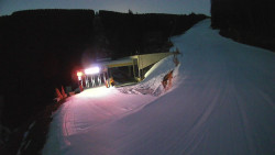 Modrá sjezdovka - dojezd k lanové dráze