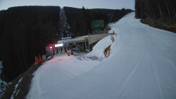 Modrá sjezdovka - dojezd k lanové dráze