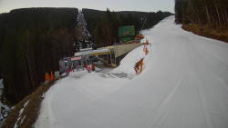 Modrá sjezdovka - dojezd k lanové dráze