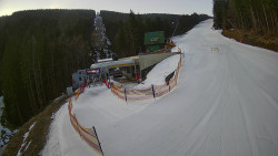 Modrá sjezdovka - dojezd k lanové dráze