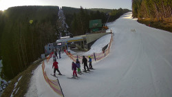 Modrá sjezdovka - dojezd k lanové dráze