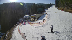 Modrá sjezdovka - dojezd k lanové dráze