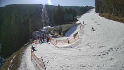 Modrá sjezdovka - dojezd k lanové dráze