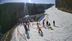 Modrá sjezdovka - dojezd k lanové dráze