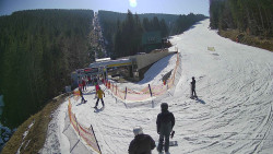 Modrá sjezdovka - dojezd k lanové dráze