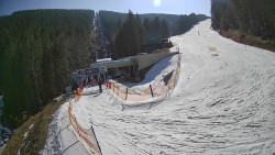 Modrá sjezdovka - dojezd k lanové dráze