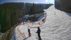 Modrá sjezdovka - dojezd k lanové dráze