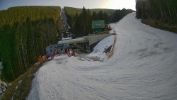 Modrá sjezdovka - dojezd k lanové dráze