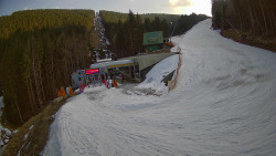 Modrá sjezdovka - dojezd k lanové dráze