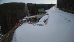 Modrá sjezdovka - dojezd k lanové dráze