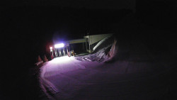 Modrá sjezdovka - dojezd k lanové dráze