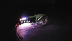 Modrá sjezdovka - dojezd k lanové dráze