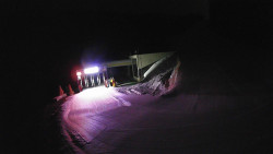 Modrá sjezdovka - dojezd k lanové dráze