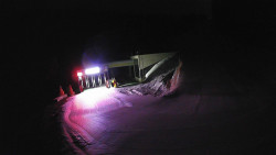 Modrá sjezdovka - dojezd k lanové dráze